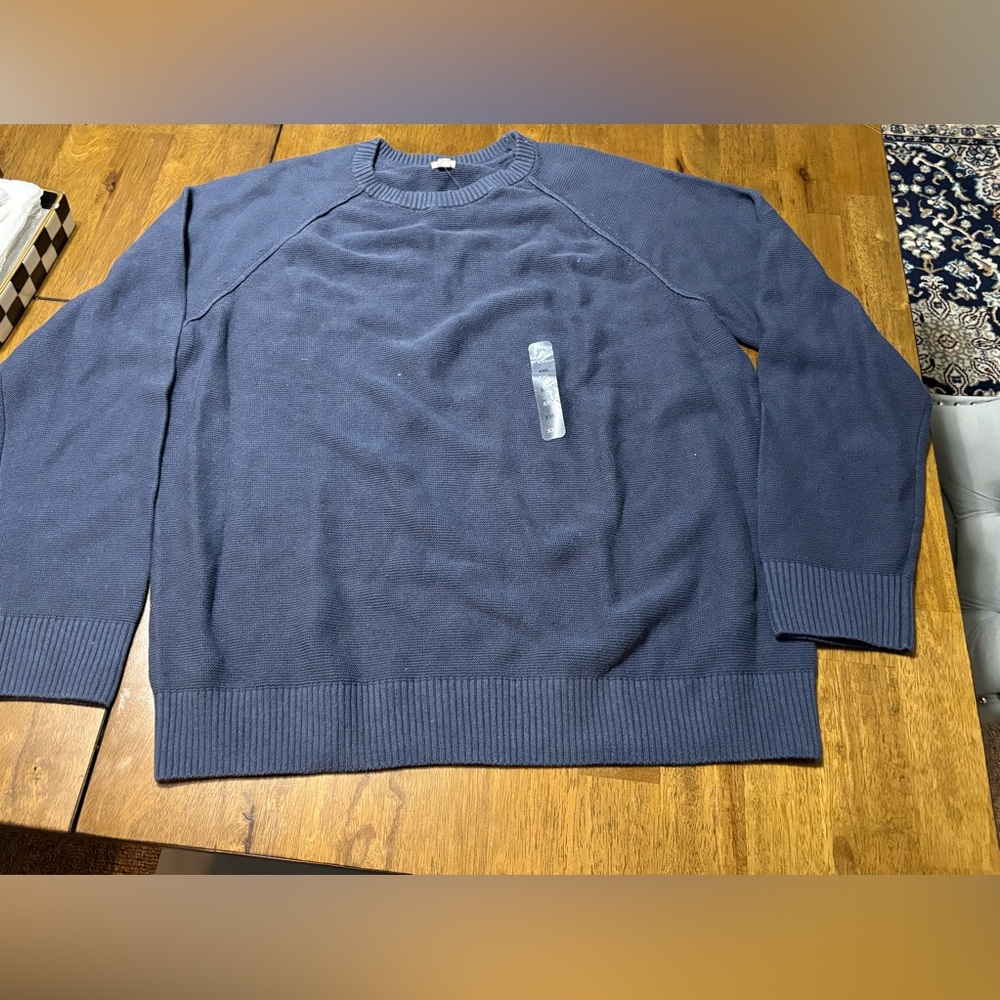 NWT Men's GAP Navy Sweater XXL Raglon Deep Sailor